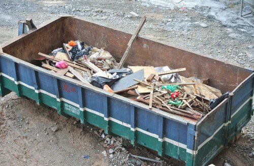 North London business office with waste bins