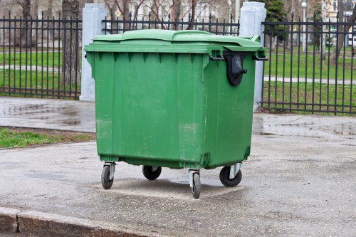 Construction debris being collected for recycling in North London