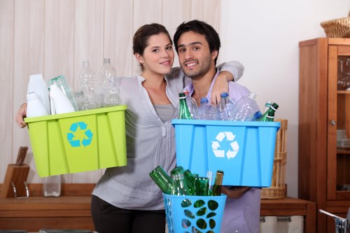 Residents participating in a waste collection drive in North London